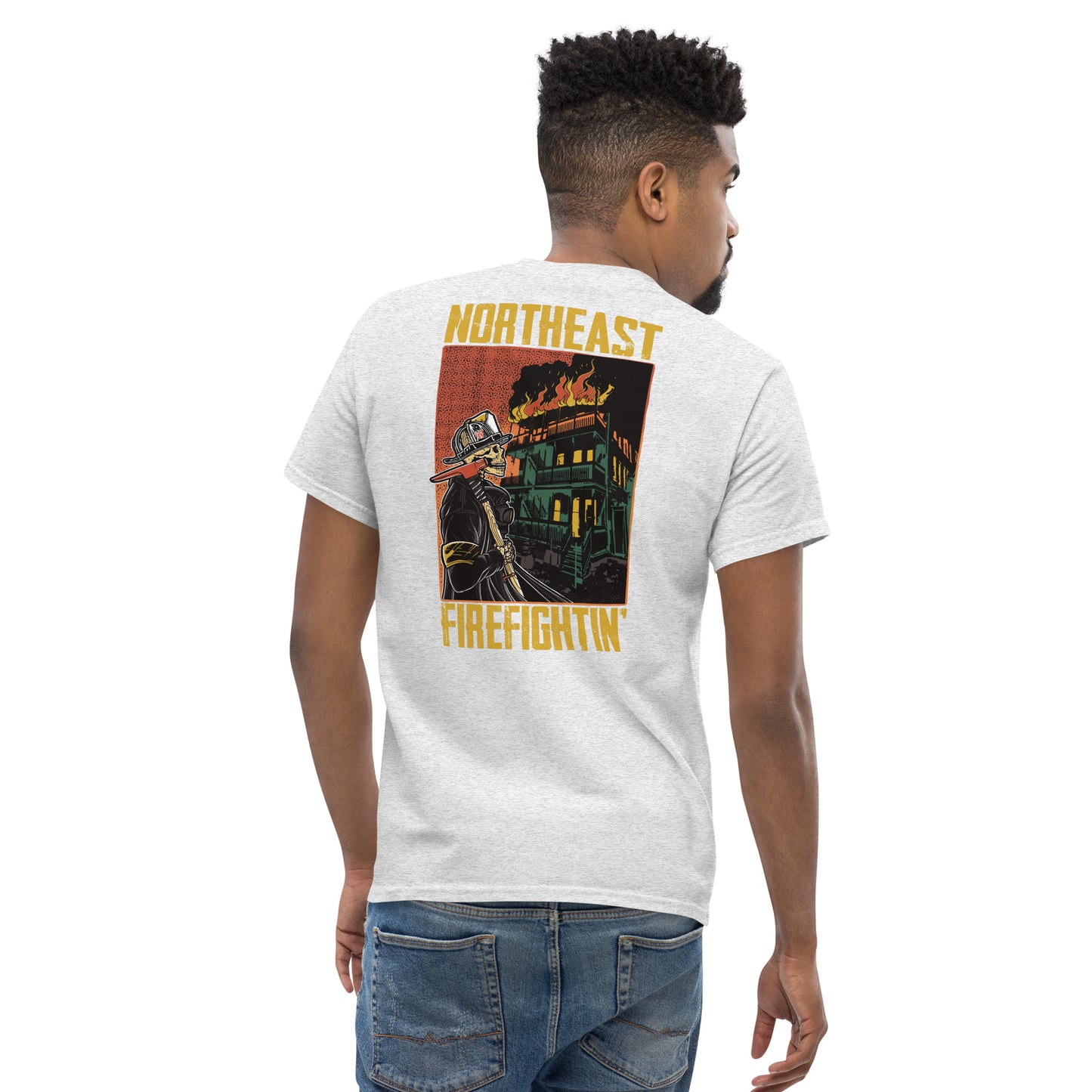 NORTHEAST FIREFIGHTIN Gold Text T-Shirt