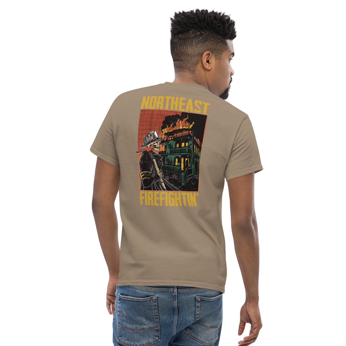 NORTHEAST FIREFIGHTIN Gold Text T-Shirt