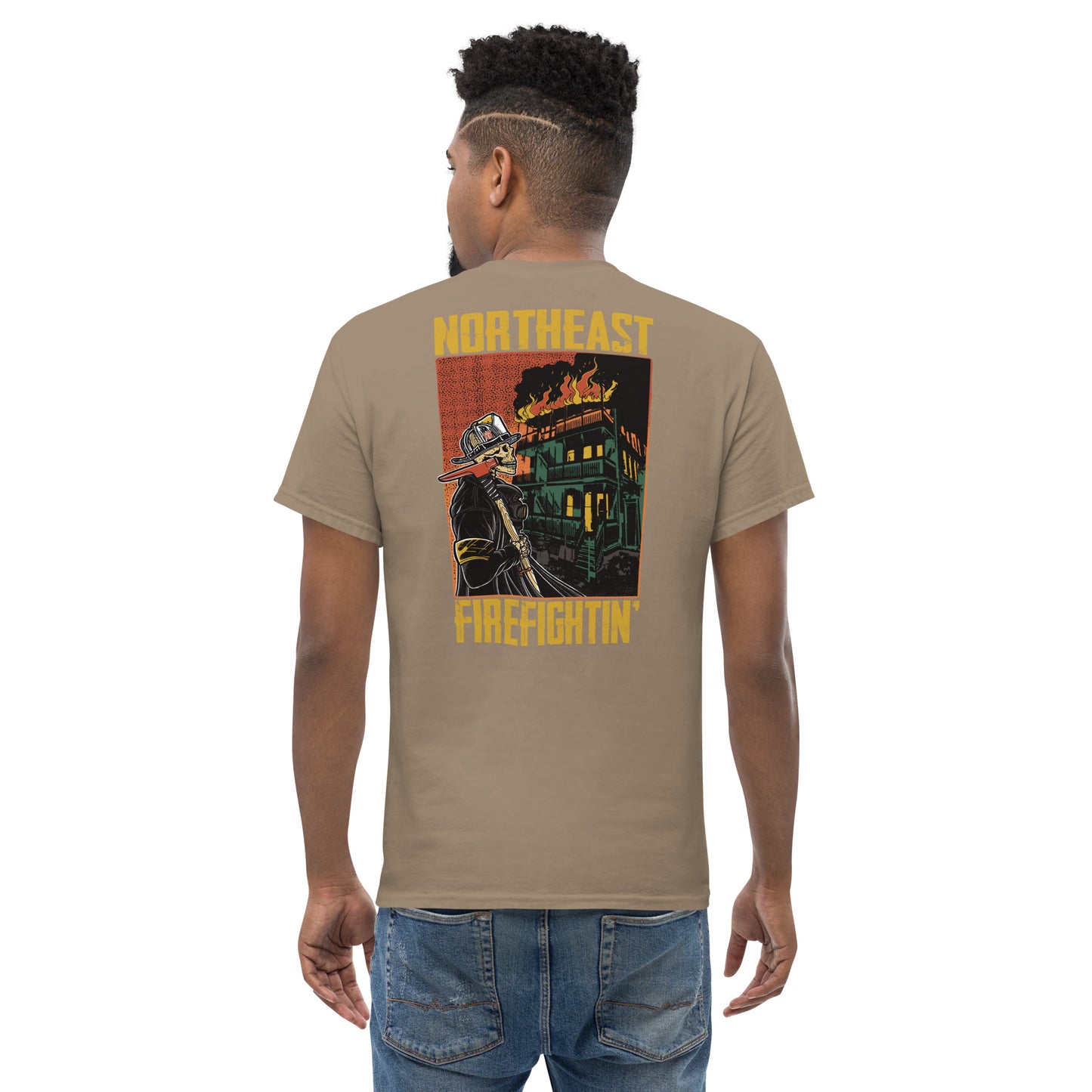 NORTHEAST FIREFIGHTIN Gold Text T-Shirt