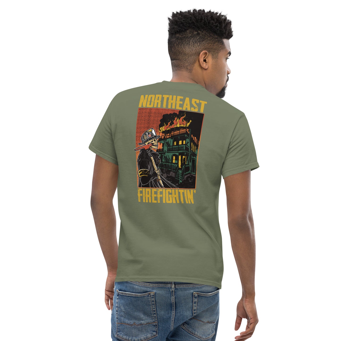 NORTHEAST FIREFIGHTIN Gold Text T-Shirt