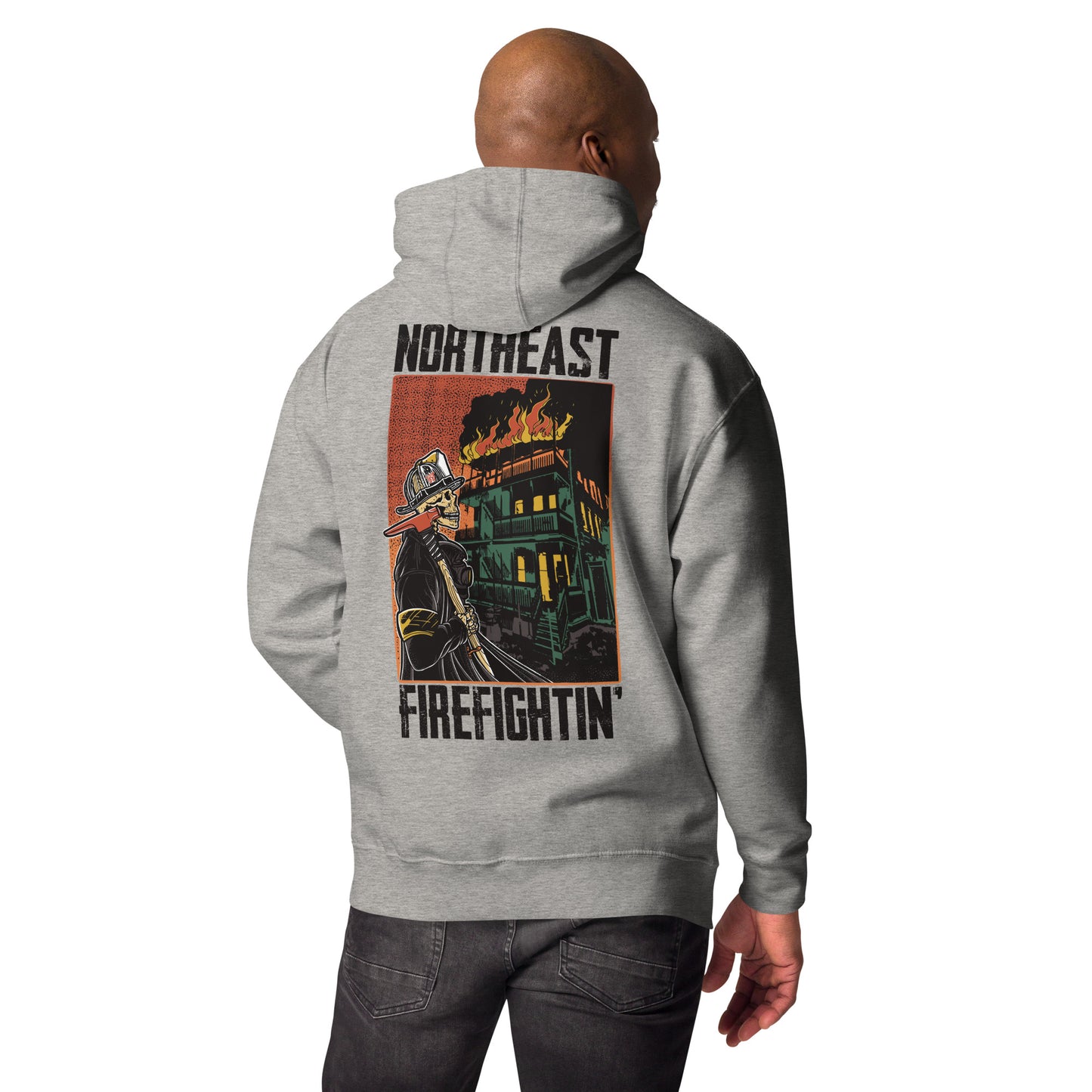 NORTHEAST FIREFIGHTIN' Hoodie Black Text
