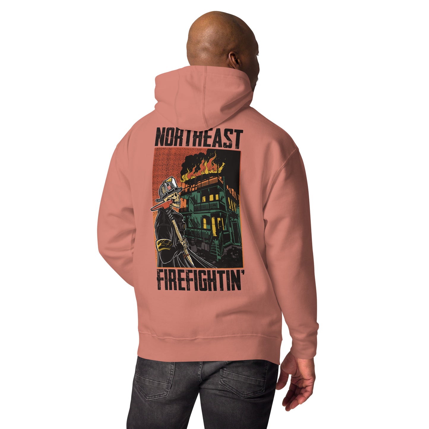 NORTHEAST FIREFIGHTIN' Hoodie Black Text
