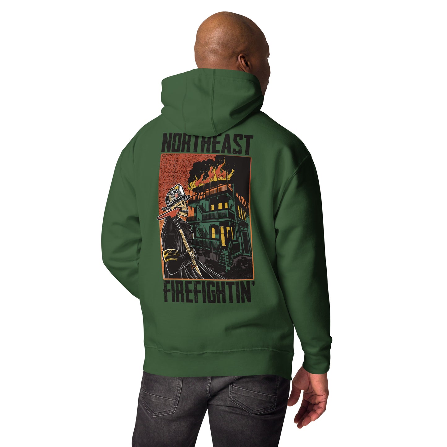 NORTHEAST FIREFIGHTIN' Hoodie Black Text