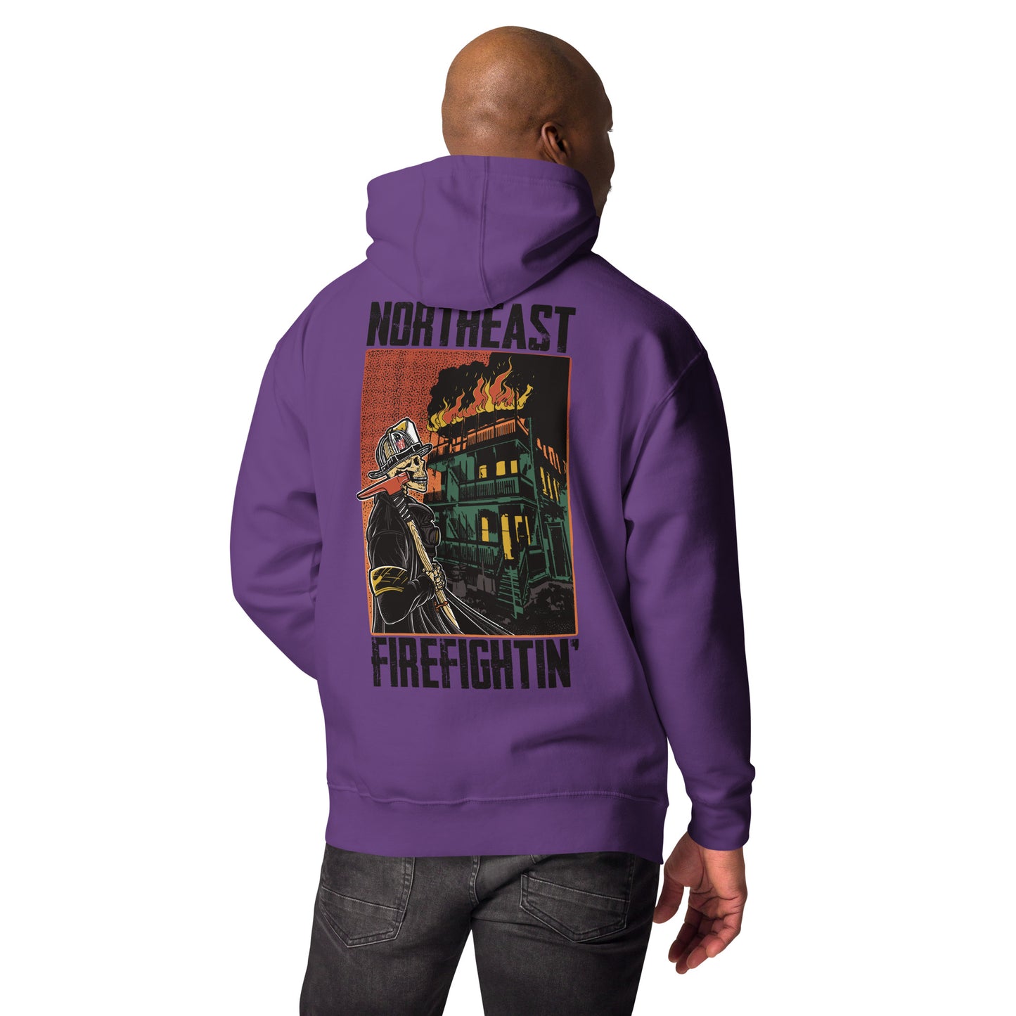 NORTHEAST FIREFIGHTIN' Hoodie Black Text