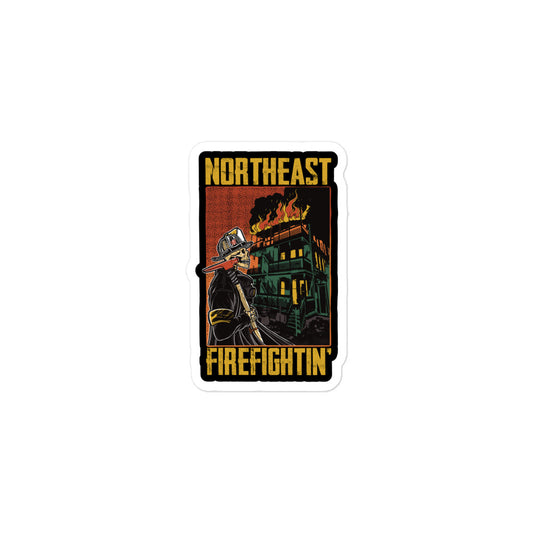 NORTHEAST FIREFIGHTIN STICKER Gold Text