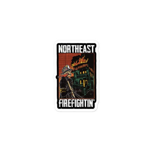 NORTHEAST FIREFIGHTIN STICKER White Text