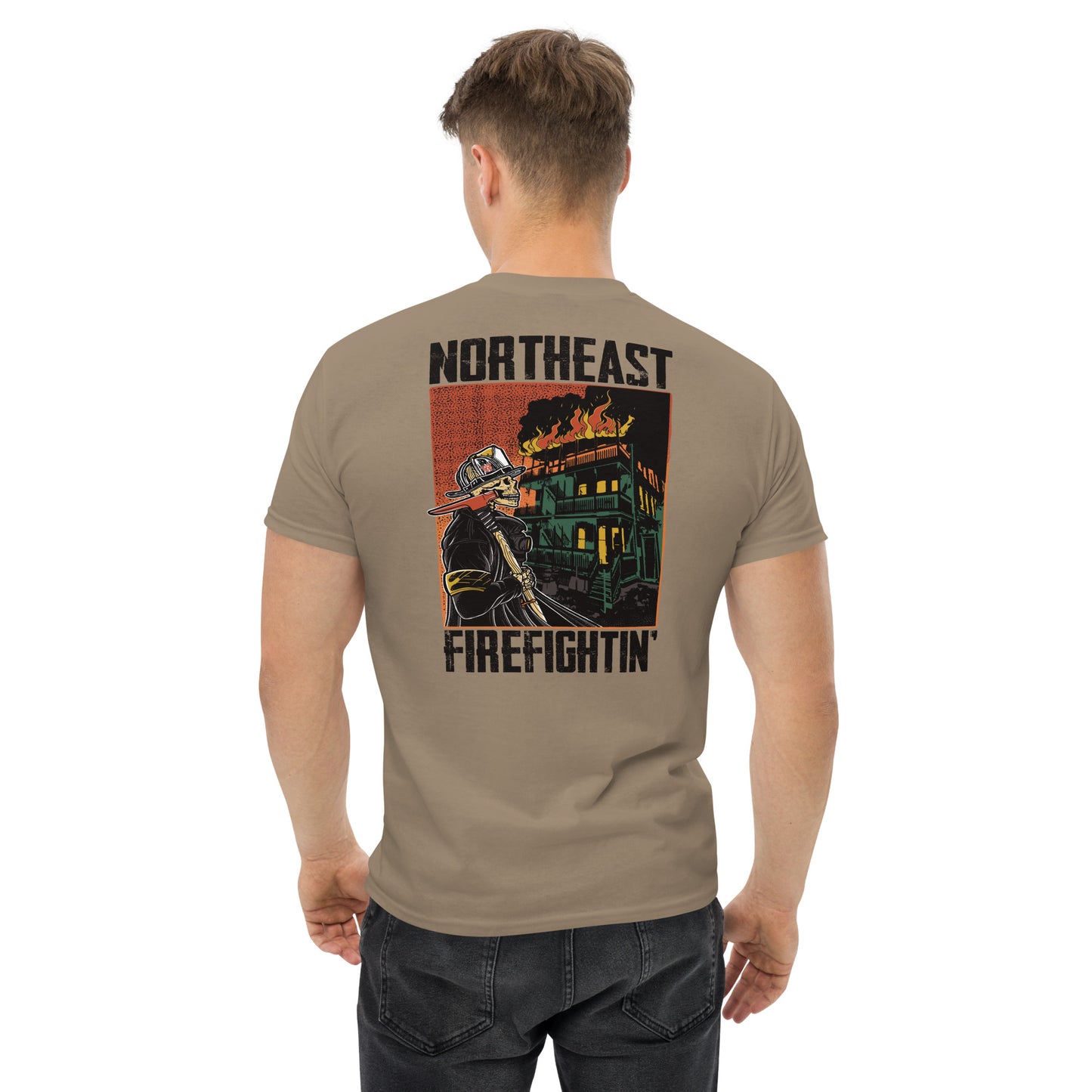 NORTHEAST FIREFIGHTIN Black Text T-Shirt