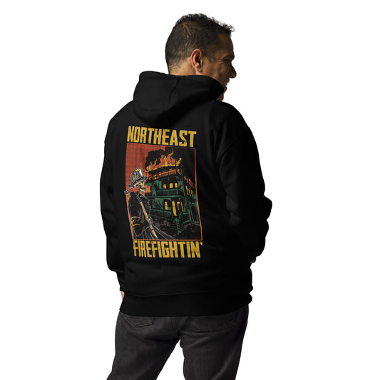 NORTHEAST FIREFIGHTIN Gold Text Hoodie