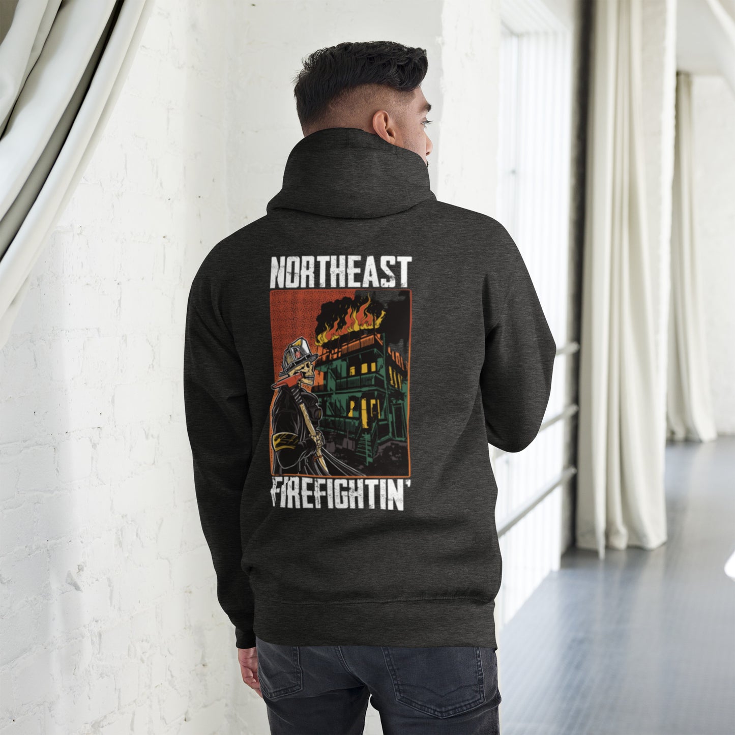 NORTHEAST FIREFIGHTIN  White Text Hoodie